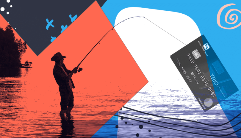 A man fishing for a credit card