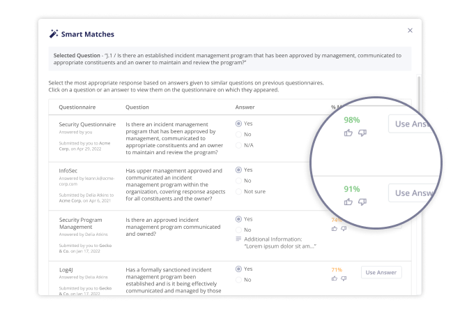 Smart Match Questionnaire