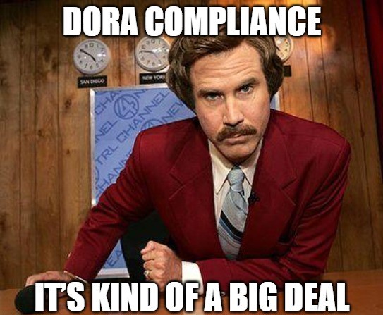 Meme about DORA compliance