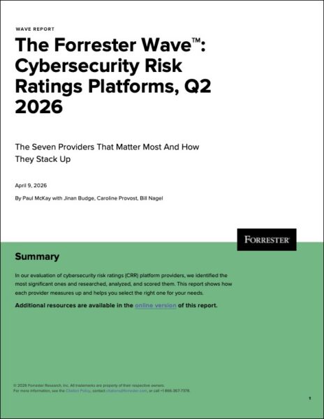 The Forrester Wave™  in Cybersecurity Risk Ratings Platforms, 2026